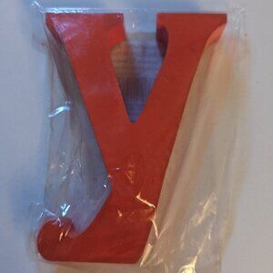 NWT Orange Letter 'y' Wooden Sign Lowercase Geo Pop Michaels Home Wall Decor NEW